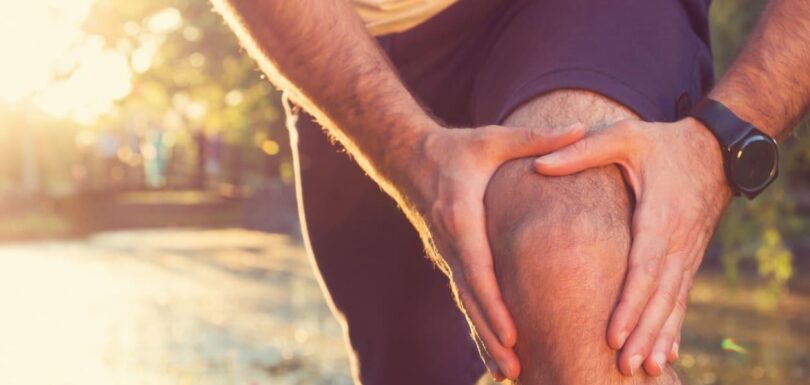 Patient undergoing knee replacement surgery consultation